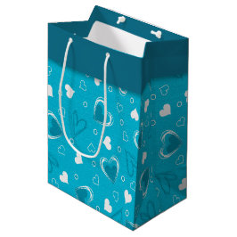 Valentijnsdag Blue Hearts Medium Cadeauzakje