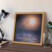 Valentijnsdag Blue PeachCustom Tekst Moon & Stars Poster