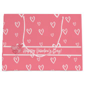Valentijnsdag Blush Heart Pattern Groot Cadeauzakje (Voorkant)