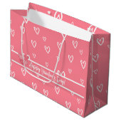 Valentijnsdag Blush Heart Pattern Groot Cadeauzakje (Voorkant Gekanteld)