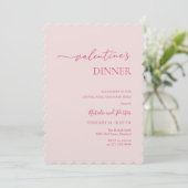 Valentijnsdag Blush Roze Minimal Invitation Kaart (Staand voorkant)