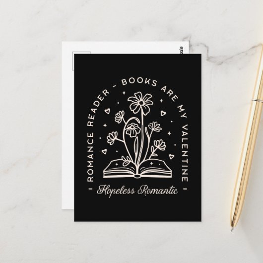 Valentijnsdag Boekenliefhebbers Single Grappig Briefkaart (Voorkant / Achterkant in situ)