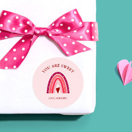 Valentijnsdag Boho Rainbow Je bent lief Ronde Sticker