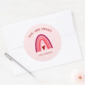 Valentijnsdag Boho Rainbow Je bent lief Ronde Sticker (Envelop)