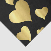 Valentijnsdag Bold Faux Gold Foil Hearts Patroon Tissuepapier (Detail)
