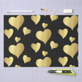 Valentijnsdag Bold Faux Gold Foil Hearts Patroon Tissuepapier (Craft)