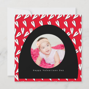 Valentijnsdag Boog en Harten Patroon Foto Kaart