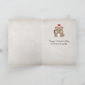 Valentijnsdag boom hart carving feestdagen kaart (Binnen)