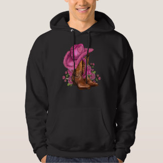 Valentijnsdag Boots Cowgirl Pet en Rozen geldig Hoodie