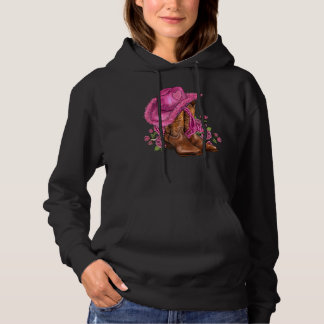 Valentijnsdag Boots Cowgirl Pet en Rozen geldig Hoodie