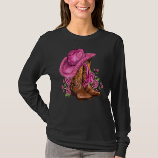 Valentijnsdag Boots Cowgirl Pet en Rozen geldig T-shirt