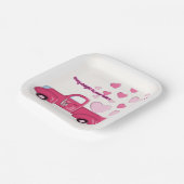 Valentijnsdag borden met leuk truckontwerp papieren bordje (Gebogen)