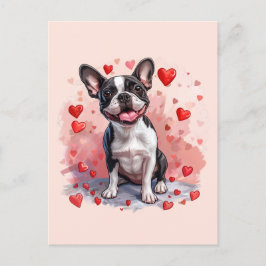 Valentijnsdag Boston Terrier Dog Briefkaart