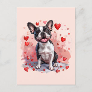 Valentijnsdag Boston Terrier Dog Briefkaart