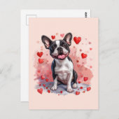 Valentijnsdag Boston Terrier Dog Briefkaart (Voorkant / Achterkant)