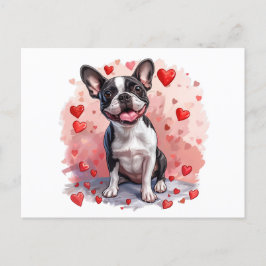 Valentijnsdag Boston Terrier Dog Briefkaart