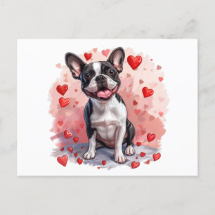 Valentijnsdag Boston Terrier Dog Briefkaart