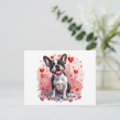 Valentijnsdag Boston Terrier Dog Briefkaart (Staand voorkant)