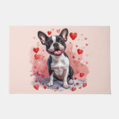 Valentijnsdag Boston Terrier Dog Deurmat (Voorkant)