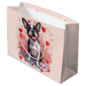 Valentijnsdag Boston Terrier Dog Groot Cadeauzakje (Achterkant Gekanteld)
