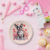 Valentijnsdag Boston Terrier Dog Papieren Bordje (Feest)