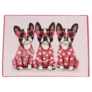 Valentijnsdag Boston Terrier Dogs Groot Cadeauzakje