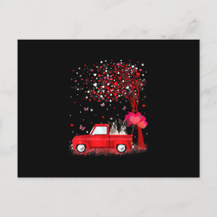Valentijnsdag Boston Terrier Gifts Dogs Red Truck Aankondigingskaart