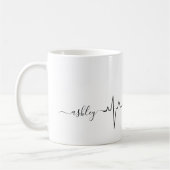 Valentijnsdag Boston Terrier Heartbeat Hondenliefh Koffiemok (Links)