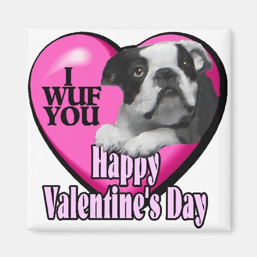 Valentijnsdag Boston Terrier Magneet (Voorkant)