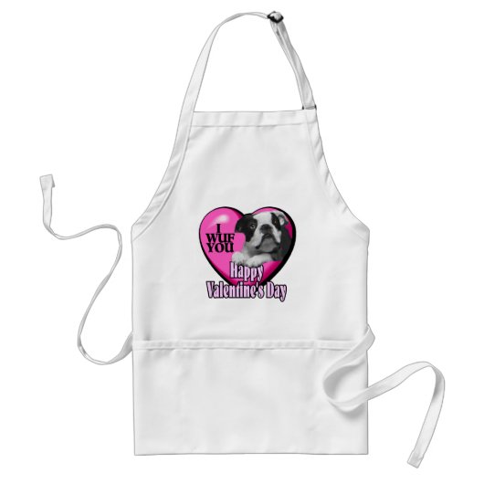 Valentijnsdag Boston Terrier Standaard Schort (Voorkant)