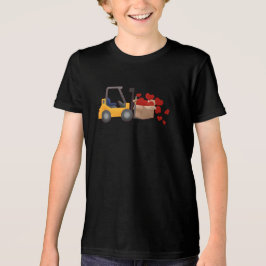 Valentijnsdag bouw heftruck hart Tri-Blend shirt