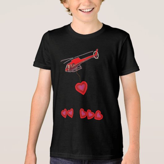 Valentijnsdag bouw helikopter Tri-Blend shirt (Voorkant)