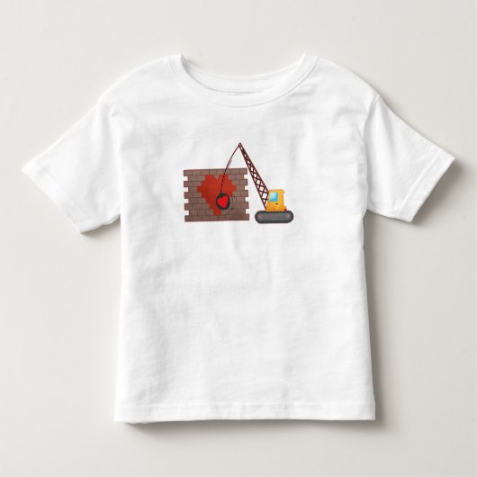 Valentijnsdag bouw sloopkraan kinder shirts (Voorkant)