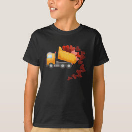 Valentijnsdag bouw vrachtwagen hart t-shirt