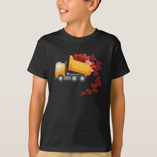 Valentijnsdag bouw vrachtwagen hart t-shirt (Voorkant)