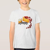 Valentijnsdag bouw vrachtwagen hart Tri-Blend shirt (Voorkant)