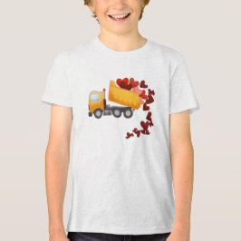 Valentijnsdag bouw vrachtwagen hart Tri-Blend shirt