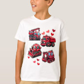 Valentijnsdag Bouw vrachtwagens Funny Boys Kinder T-shirt (Voorkant)