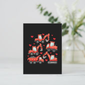 Valentijnsdag bouwwagens feestdagenkaart (Staand voorkant)