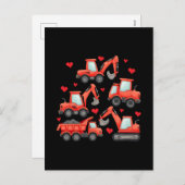 Valentijnsdag bouwwagens feestdagenkaart (Voorkant / Achterkant)