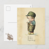 Valentijnsdag Boy  Illustratie Sweet Old Feestdagenkaart (Voorkant / Achterkant)