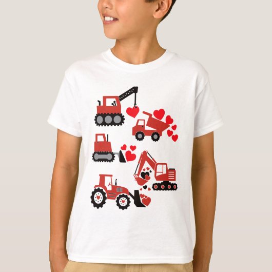 Valentijnsdag Boys Kinder peuter constructie vrach T-shirt (Voorkant)