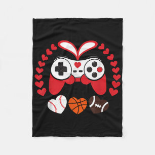 Valentijnsdag Boys Mannen Hearts Gaming Basketball Fleece Deken