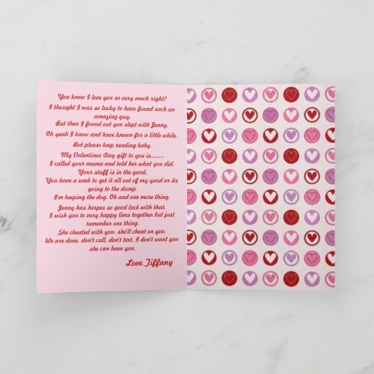 Valentijnsdag break-up kaart (Binnen)