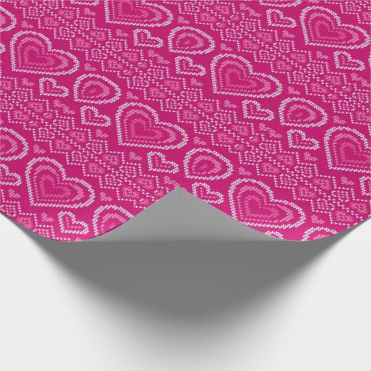 Valentijnsdag breipatroon 2 cadeaupapier (Hoek)