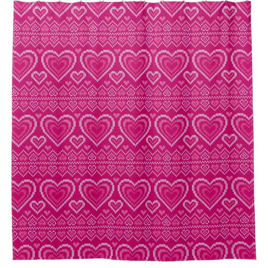 Valentijnsdag breipatroon 2 douchegordijn (Voorkant)