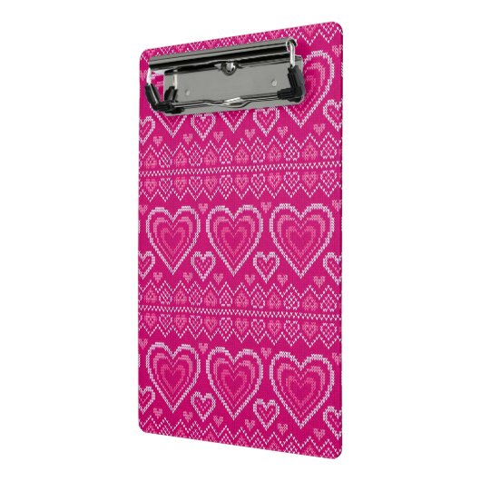 Valentijnsdag breipatroon 2 mini klembord (Angled2)