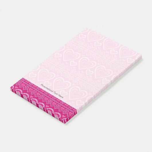 Valentijnsdag breipatroon 2 post-it® notes (Schuin)