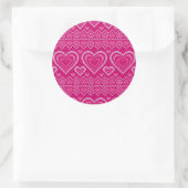 Valentijnsdag breipatroon 2 ronde sticker (Tas)