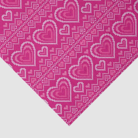 Valentijnsdag breipatroon 2 tissuepapier (Detail)